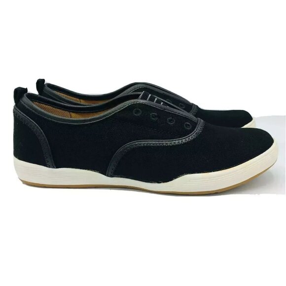 Comfortiva Shoes - Comfortiva Shoes Womens Size 8 M Black Lithia Slip On Canvas Comfort Sneakers